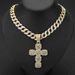 2023 Hot Selling Niche Hip-hop Street Rock Sugar Cross Lion American Diamond Inlaid Cuban Necklace_ipsvogv.com