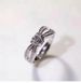 New Binding Bow Mosang Silver Plated Full Diamond Light Luxury Fashion Women's Ring_ipsvogv.com