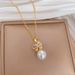Titanium Steel 【 】 Pearl Flower Light Luxury Temperament Gorgeous Full Diamond Necklace Women's Versatile Collarbone 【 】_ipsvogv.com