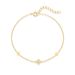 S Pure Silver Gold-plated Simple Plain Smooth Flower Clover Bracelet, Women's Temperament Bracelet_ipsvogv.com