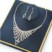 New Bride And Earrings Two-Piece Set With Rhinestones, Necklace Jewelry, Wedding Dress Accessories_ipsvogv.com
