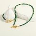 Jewelry & Accessories Niche Green Stone Beaded Necklace Female Fashion Single Loop Spring Buckle Square Brand Letter Bracelet Set_ipsvogv.com