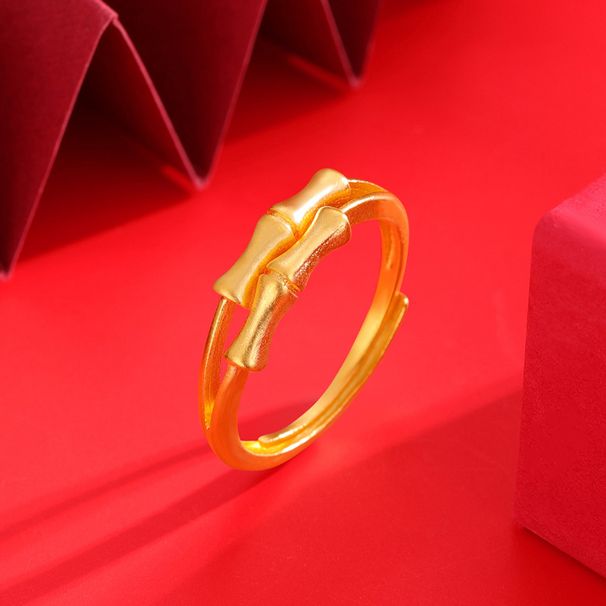 Live Mouth Sand Gold Ring, Women's Temperament, Multi Style Bow, Bamboo Knot, Copper Alloy Jewelry_ipsvogv.com