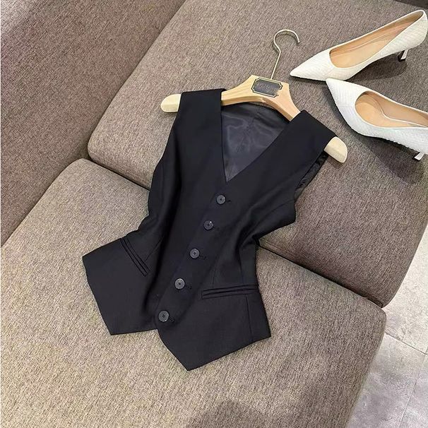 Women's Clothing suit T shirt! High fashionable wool silk V neck waist vest jacket suit for women_ipsvogv.com