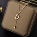 Titanium Steel Gold Necklace, Trendy Female Internet Celebrity Instagram, Minimalist Design, Versatile D-letter Pendant,_ipsvogv.com