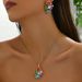 Xiao Qingxin Korean version women's long necklace earring set with personalized color inlaid irregular collarbone chain_ipsvogv.com