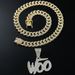 INS Trendy Hip Hop Alloy Necklace with Diamonds and Exaggerated WOO Letter Pendant Personalized Accessories_ipsvogv.com
