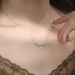 New Wing Water Drop Lace Pendant Necklace Women Clavicle Choker Cross Chain Jewelry Valentine's Day Gift For Girlfriend_ipsvogv.com