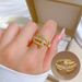 【 Real Gold Plating 】 Open Nail Children's Fashion Micro Inlay Light Luxury Index Finger Ring With Internet Red And Cool_ipsvogv.com