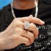 Cao Shi's New Luxury T-shaped Zircon Ri, Copper Plated White Gold, Fully Set With Small Diamonds, Domineeri Men's_ipsvogv.com