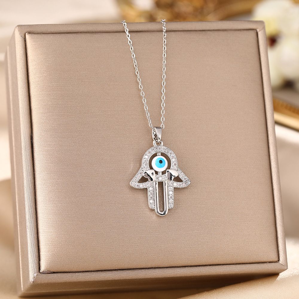 Devil's Eye Necklace With Zirconium Pendant, High-end Titanium Steel Chain, Eye Accessories That Do Not Fade_ipsvogv.com