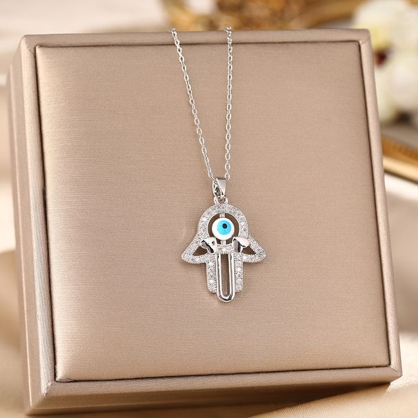 Devil's Eye Necklace With Zirconium Pendant, High-end Titanium Steel Chain, Eye Accessories That Do Not Fade_ipsvogv.com