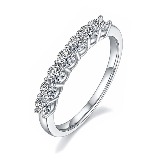 Trendy internet celebrity Instagram style ring, female Mosang stone, niche high-end feeling, pure silver seven star row_ipsvogv.com