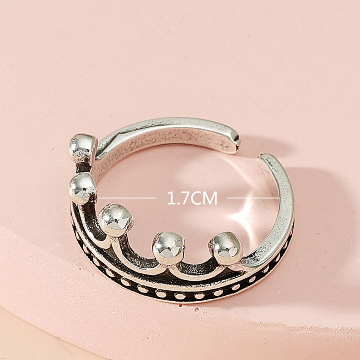 Fashion OL style women's personality, versatile crown, niche design ring, simple index finger ring_ipsvogv.com