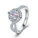 Classic Six-Prong Double Row Micro-Paved Zircon Twist Arm Full Diamond Engagement Wedding Ring_ipsvogv.com