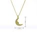 Gold Plated Sun & Moon Pendant Necklace - Copper Hollow Design, Micro Inlaid Zircon, Personalized Jewelry Gift For Women_ipsvogv.com