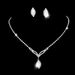 Women’s Jewelry Set Fashion Simple And Versatile Exquisite Claw Set Zircon Necklace Earrings Bracelet Set Bridal Wedding Dress Accessories_ipsvogv.com