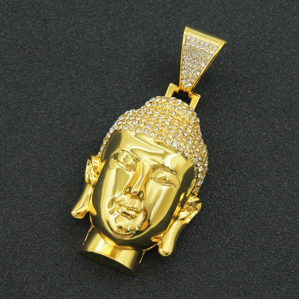 Exaggerated Hip Hop Rap Cool Figure Pendant Necklace Full of Diamond Cuban Chains Trendy Wearing Neckchain Accessories_ipsvogv.com