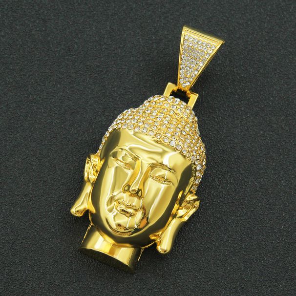 Exaggerated Hip Hop Rap Cool Figure Pendant Necklace Full of Diamond Cuban Chains Trendy Wearing Neckchain Accessories_ipsvogv.com