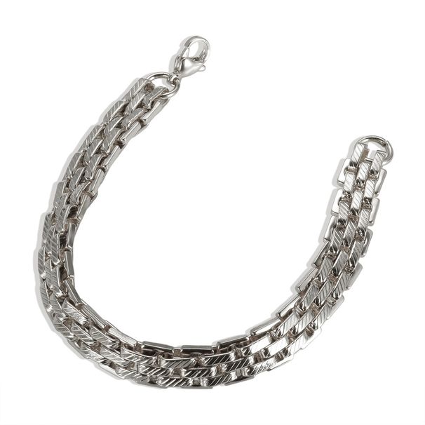 Hip Hop Watch Real Gold Plated Titanium Lobster Clasp Trendy Men's Color Bracelet Stainless Steel Jewelry_ipsvogv.com