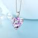 S925 silver love glass pendant necklace female clavicle chain necklace female jewelry silver jewelry processing_ipsvogv.com