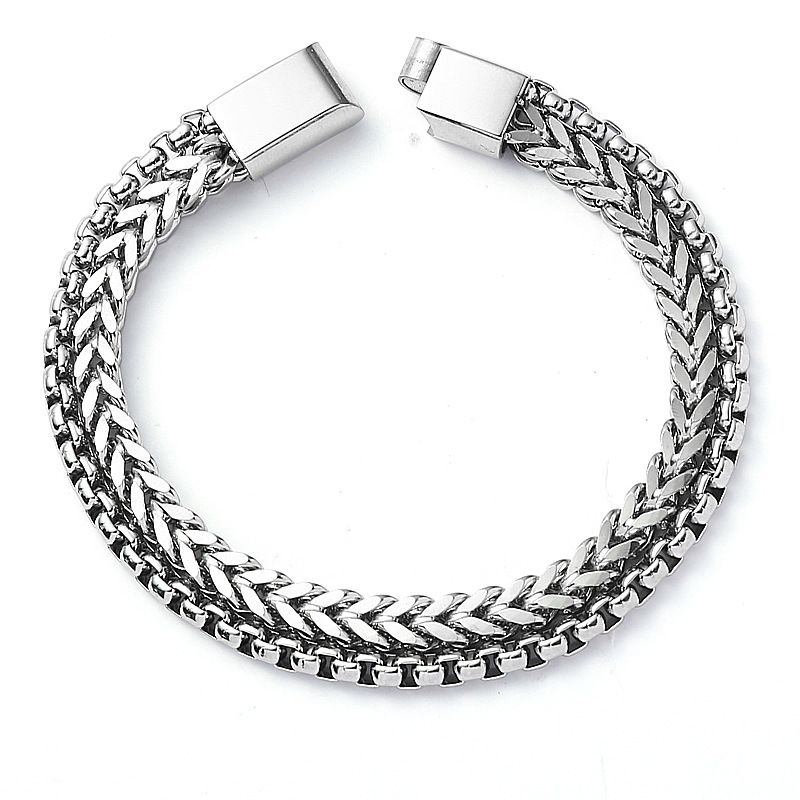 Non Fading Double Layered Titanium Steel Bracelet For Men And Women High End Stainless Steel Men's Bracelet_ipsvogv.com