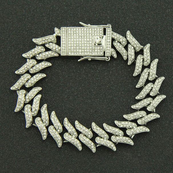 Men's Creative New Product Full Diamond Cuban Chain Trendy Hip Hop Short Thorn Necklace Ornament_ipsvogv.com