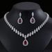 Necklace Bride Zircon Set Earrings Accessories Water Drop Banquet Jewelry Evening Wedding Dress Luxurious Women_ipsvogv.com