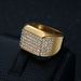 Trendy Nightclub Hip-Hop Stainless Steel Gold-Plated Full Diamond Men's Ring_ipsvogv.com