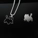 hot selling street style lightning black cat stainless steel necklace versatile cute couple niche design jewelry _ipsvogv.com