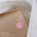 Steel 【 Titanium 】 Sparkling Flower Zircon Light Luxury Temperament Gorgeous Full Diamond Necklace Women's Versatile 【 】_ipsvogv.com