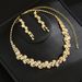 Pinduoduo Hot Selling Rhinestone Earrings Jewelry Set Wedding Photography Accessories Necklace_ipsvogv.com