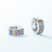 Circle Rainbow Earrings S925 Silver Inlaid With Four Rows Of Colored Diamonds Earrings For Men And Women Fashion Light Luxury Hip Hop_ipsvogv.com