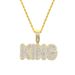 Hip Hop New KING Letter Pendant Full Of Diamonds Men's Necklace Ins Style Jewelry_ipsvogv.com