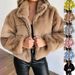 Women's Clothing autumn and winter rabbit fur zipper cardigan plush warm jacket_ipsvogv.com