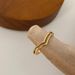Gold Genuine Gold Electroplating, High-end Feel Crown Line Plain Ring, Metal Texture Ring_ipsvogv.com
