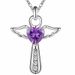 Heart Zircon Necklace Clavicle Chain Heart-shaped Diamond Angel Wings Pendant_ipsvogv.com