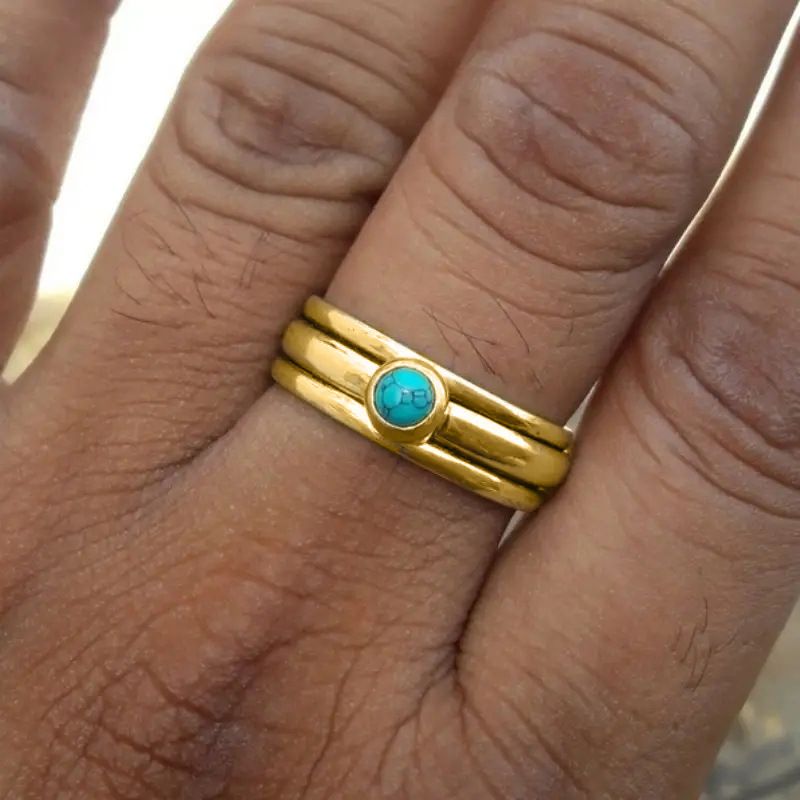 Cao Shi Hot Selling First Jewelry Round Australian Treasure Multi Ethnic Style Ring_ipsvogv.com