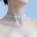 French Girl Black And White Lace Pearl Necklace Elegant Sweet Korean Style Atmosphere Collarbone Chain Choker_ipsvogv.com