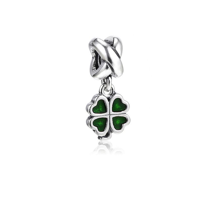Dora White Copper Plated Silver Magnolia Snowflake Pendant Four Leaf Clover Pendant Beaded DIY Accessories Beads_ipsvogv.com