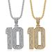 Men's Jewelry Hip Hop HIPHOP Jewelry Stainless Steel Gold Plated Diamond No. 10 Number Pendant Necklace_ipsvogv.com