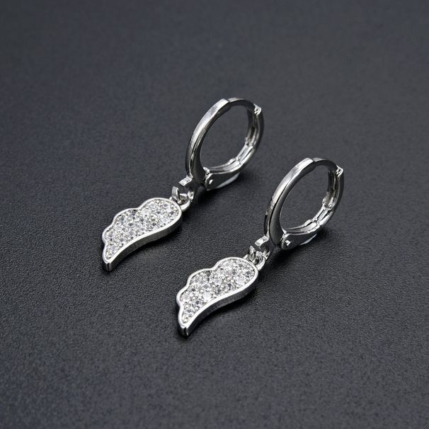 Women’s Jewelry Set Fashion Popular Diamond CZ Zircon Feather Female Earrings Gold And Silver Female Earrings Fresh Color Preserving Earrings_ipsvogv.com
