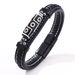 Handmade Ethnic Style Fashion Men's Handwoven Dzi Bead Tibetan Blue Leather Bracelet_ipsvogv.com