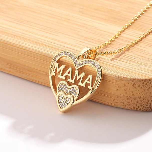 Elegant And Minimalist Women's Love Necklace MOM Pendant As A Mother's Day Gift_ipsvogv.com