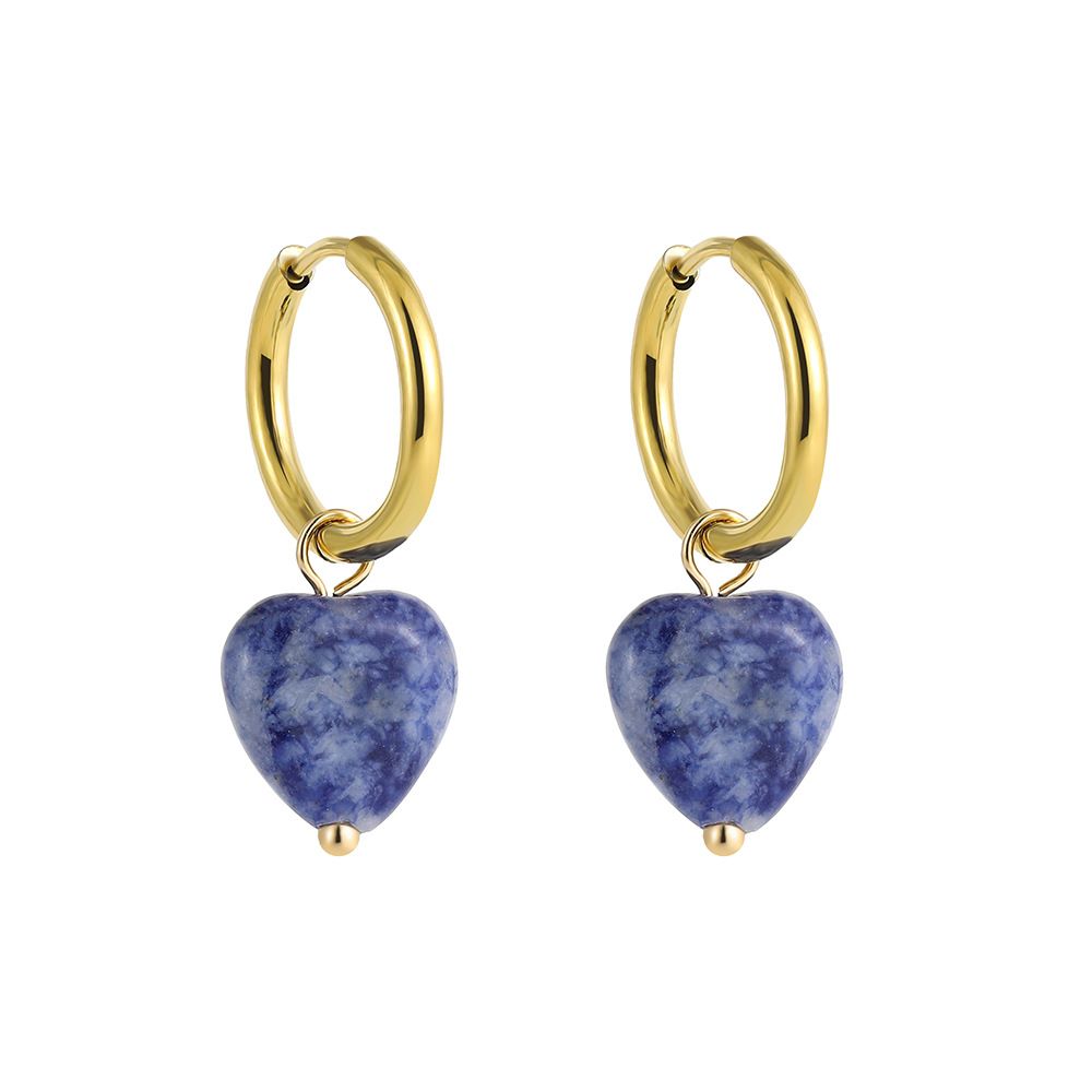 Women’s Jewelry Set Fashion New Fashion Simple Light Luxury Earrings Personality Earrings Jewelry Gold Natural Stone Love Pendant Earrings_ipsvogv.com