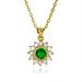 Luxury Round Gemstone Inlaid With Full Diamonds Cross Border Simple Pendant Necklace Ruby Clavicle Chain Retro High End Feel_ipsvogv.com
