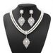 Hot Selling Leaf Pearl Necklace Earrings Bracelet Women Three-Piece Set Suitable For Wedding Evening Party_ipsvogv.com