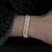 Pure Silver Bracelet Men, Handmade Horsewhip American Cuban Chain, Stylish Ins Style, Non-Fading, Gift For Boyfriend_ipsvogv.com