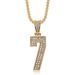 Men's Jewelry Popular Hip Hop HIPHOP Jewelry Stainless Steel Gold Plated Diamond Number 7 Pendant Necklace_ipsvogv.com