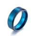 8mm two tone men's ring Matte blue brushed stainless steel fashion ring_ipsvogv.com